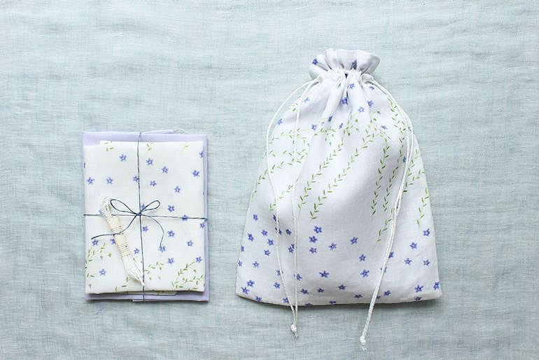 リネンプリンフラックス畑<br />巾着セット